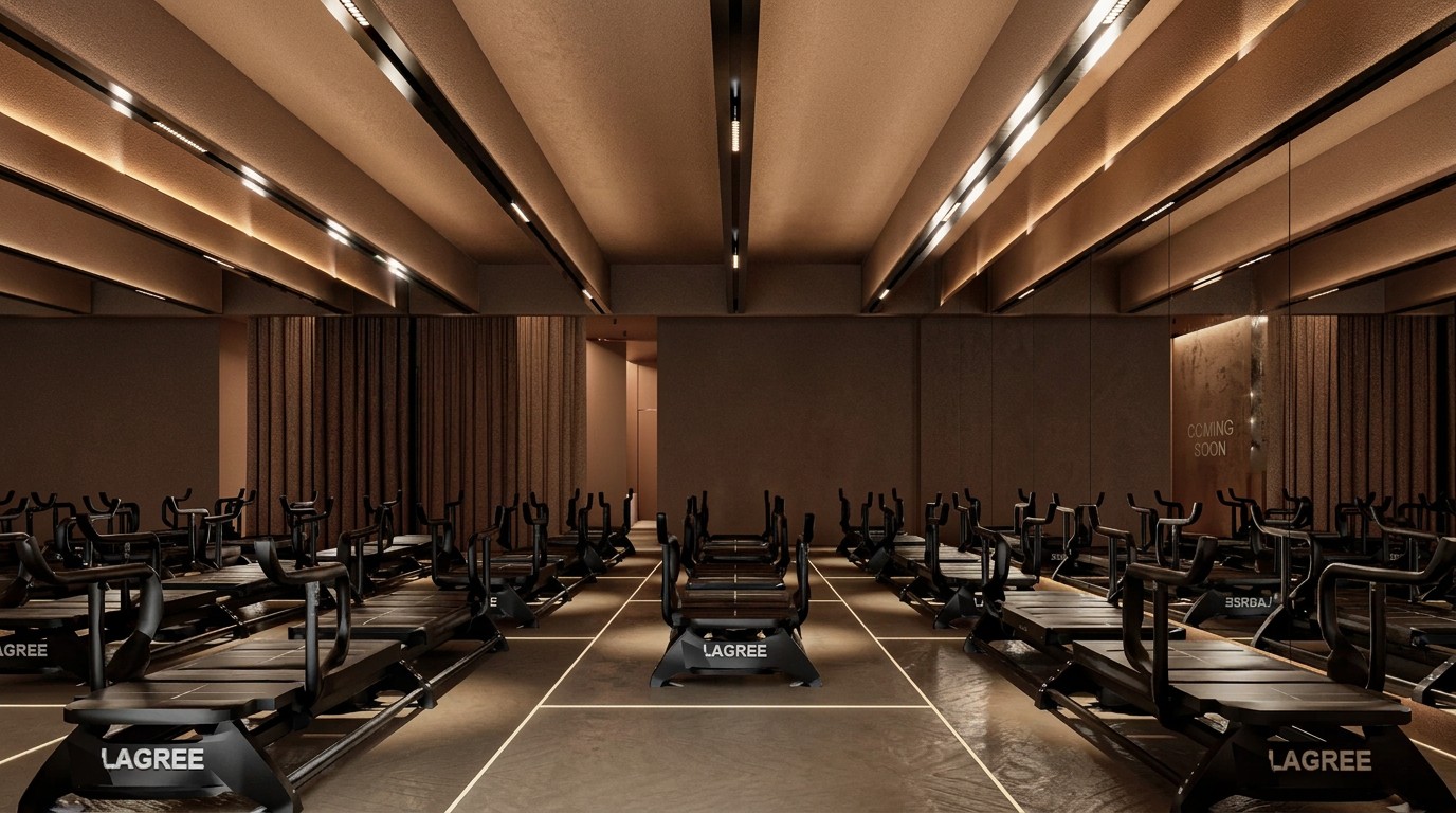 Sala del método Lagree de Casa Hof con iluminación ambiente